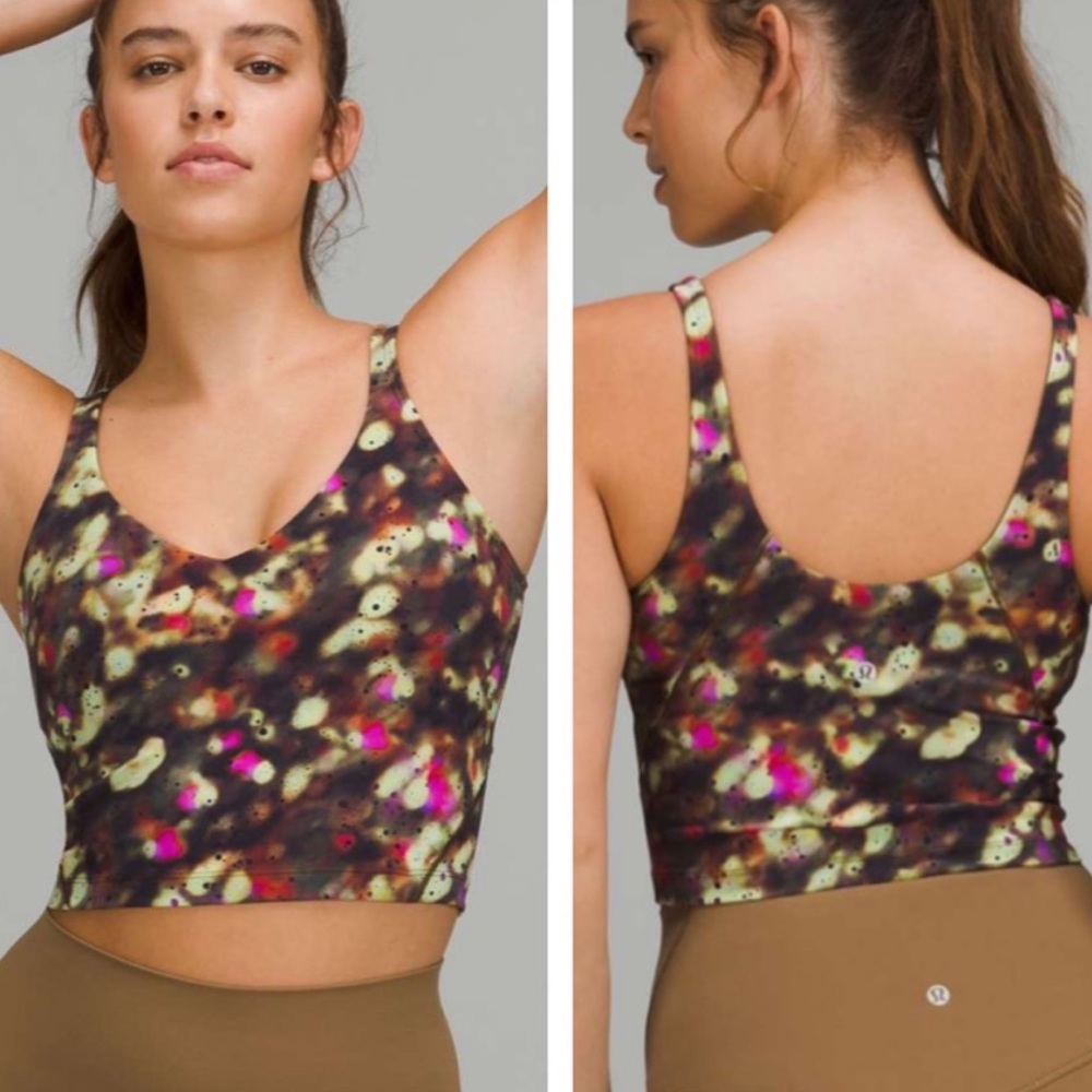 LULULEMON NWT ALIGN TANK TOP SOFT FOCUS SPLATTER GREEN MULTI PRINT 2 4 6